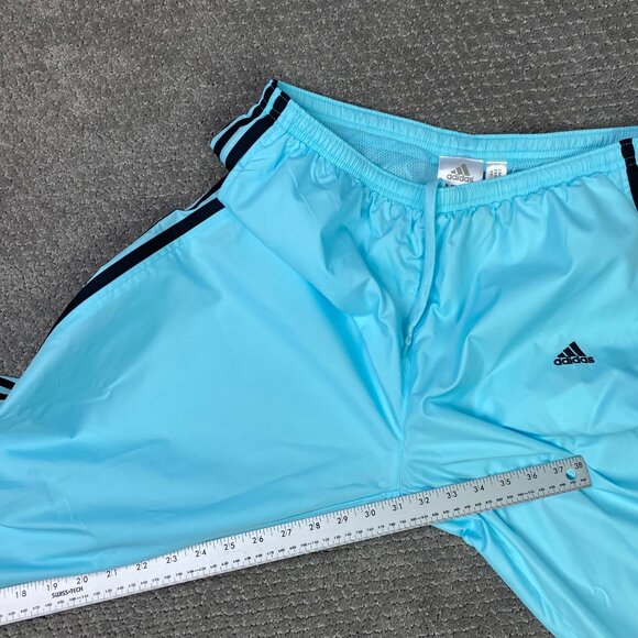 NWOT Vintage Y2K Adidas Windbreaker Track Pants Women's Large Semi Blue Burst - Picture 15 of 16